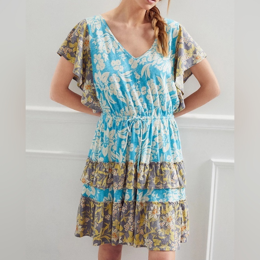 Daily Practice by Anthropologie Tiered Ruffle Mini Dress Size Small Floral